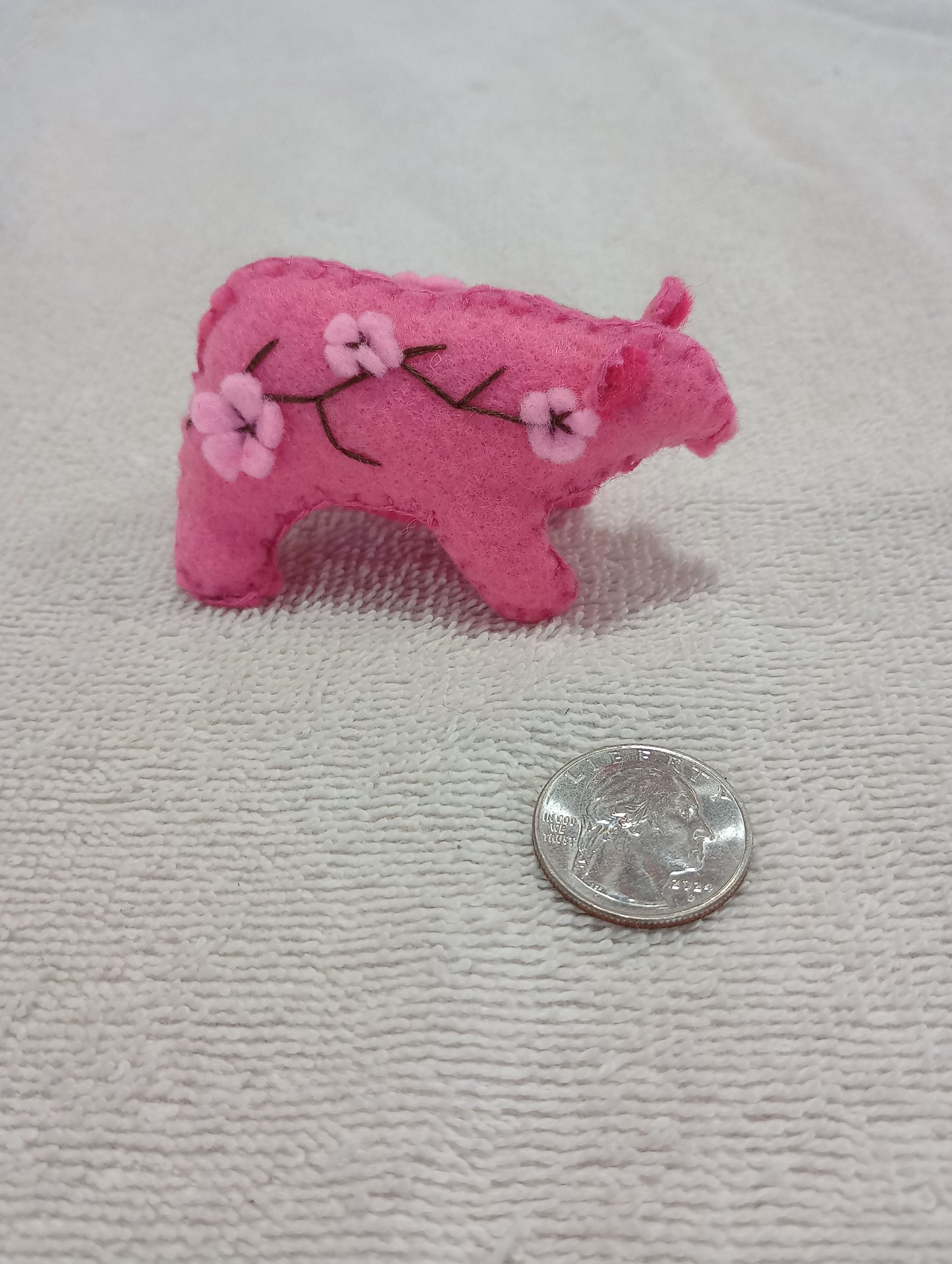Sakura bear guy crystal: rose quartz