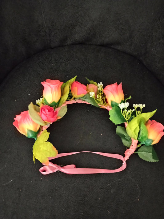 Orange and red flower crown