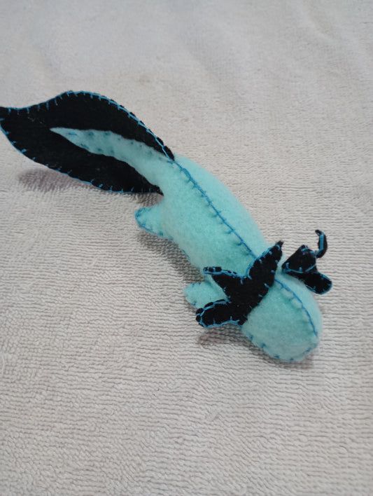 Blue and black axolotl guy crystal: random