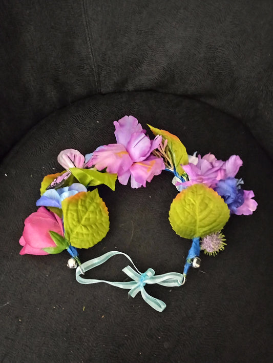 Blue and purple flower crown