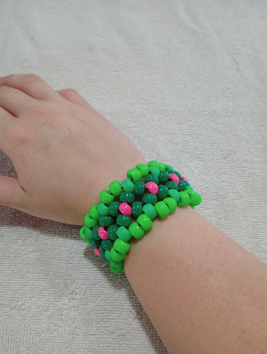 Green and pink x cuff