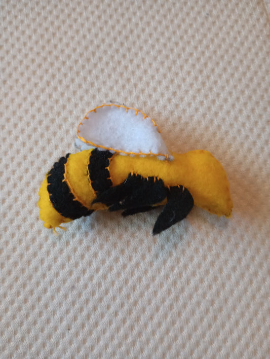 Black and yellow bee guy, crystal: blue lace agate